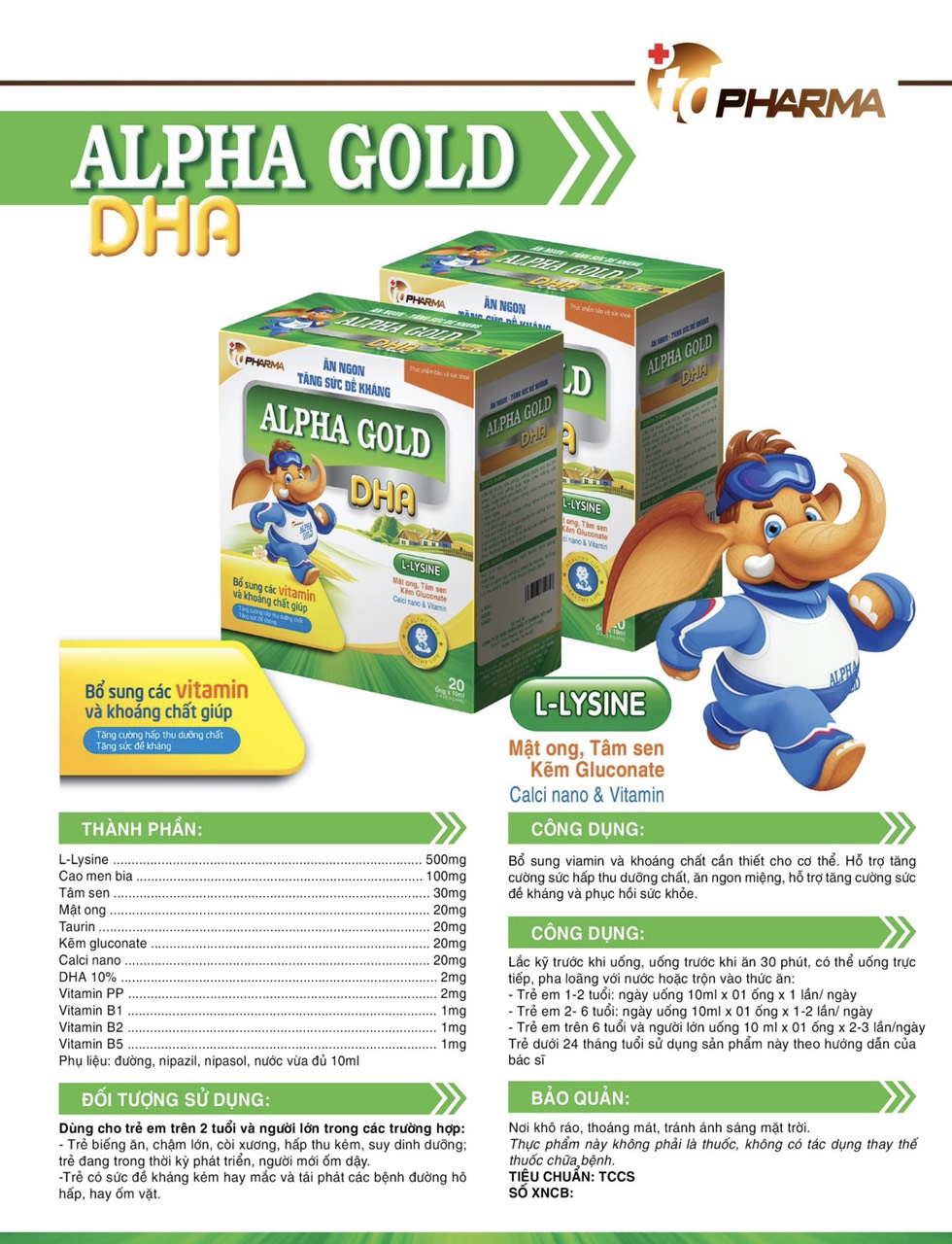 ALPHA GOLD DHA - siro bổ sung DHA, VITAMIN và khoáng chất cho bé