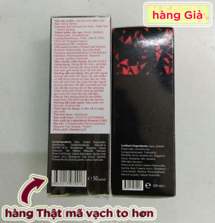 phan biet gel titan chinh hang nhathuocminhhuong com